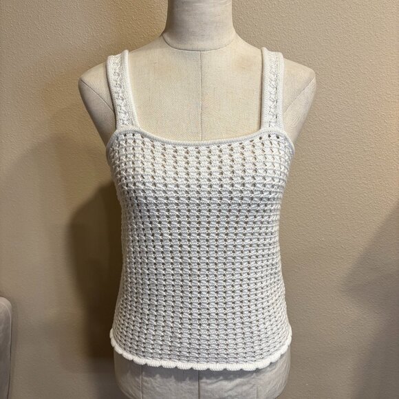GAP Tops - GAP Women's Crochet Tank Top Off White 100% Cotton sz Small